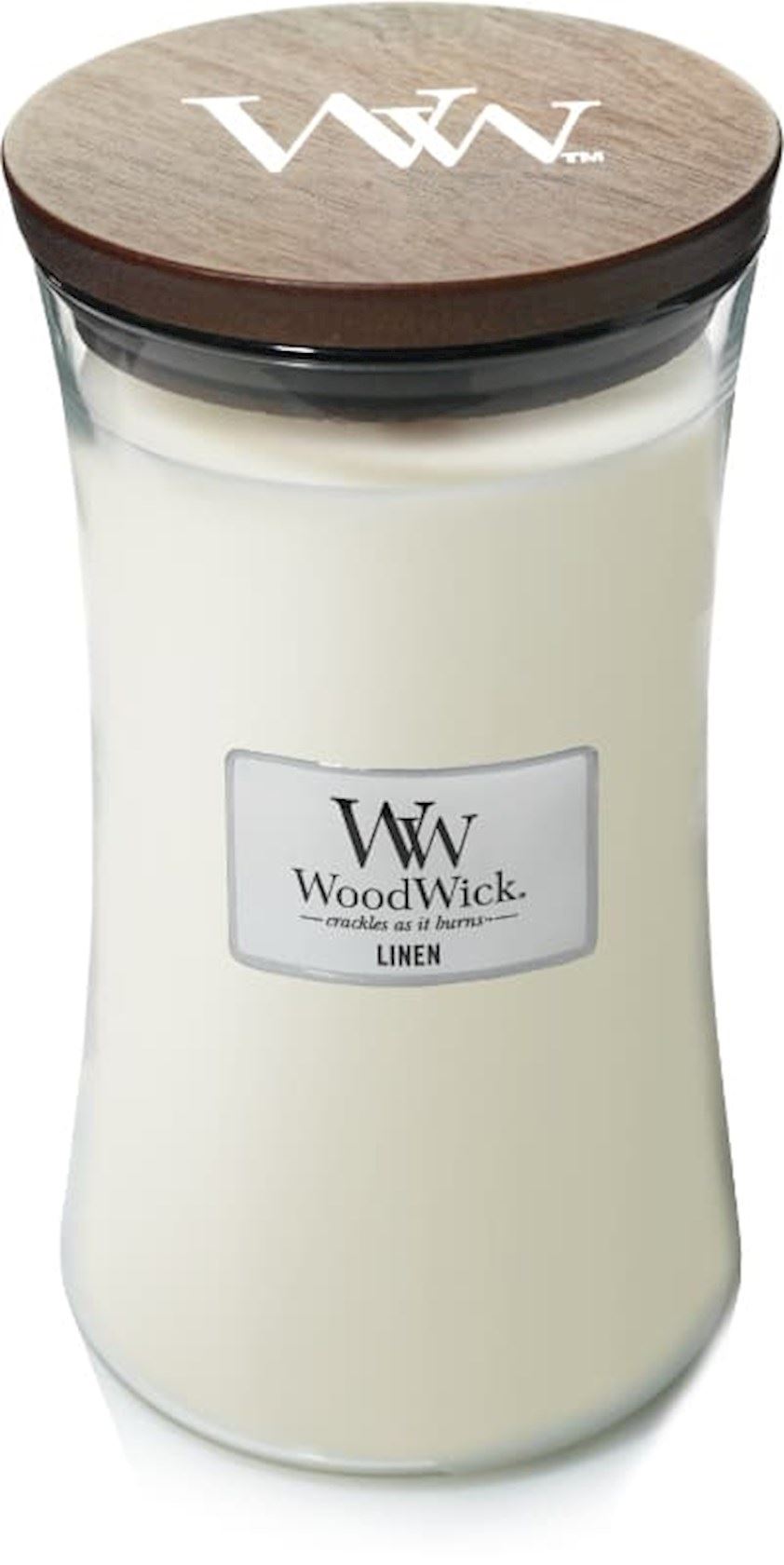 WoodWick geurkaars - Large Hourglass - Linen afbeelding