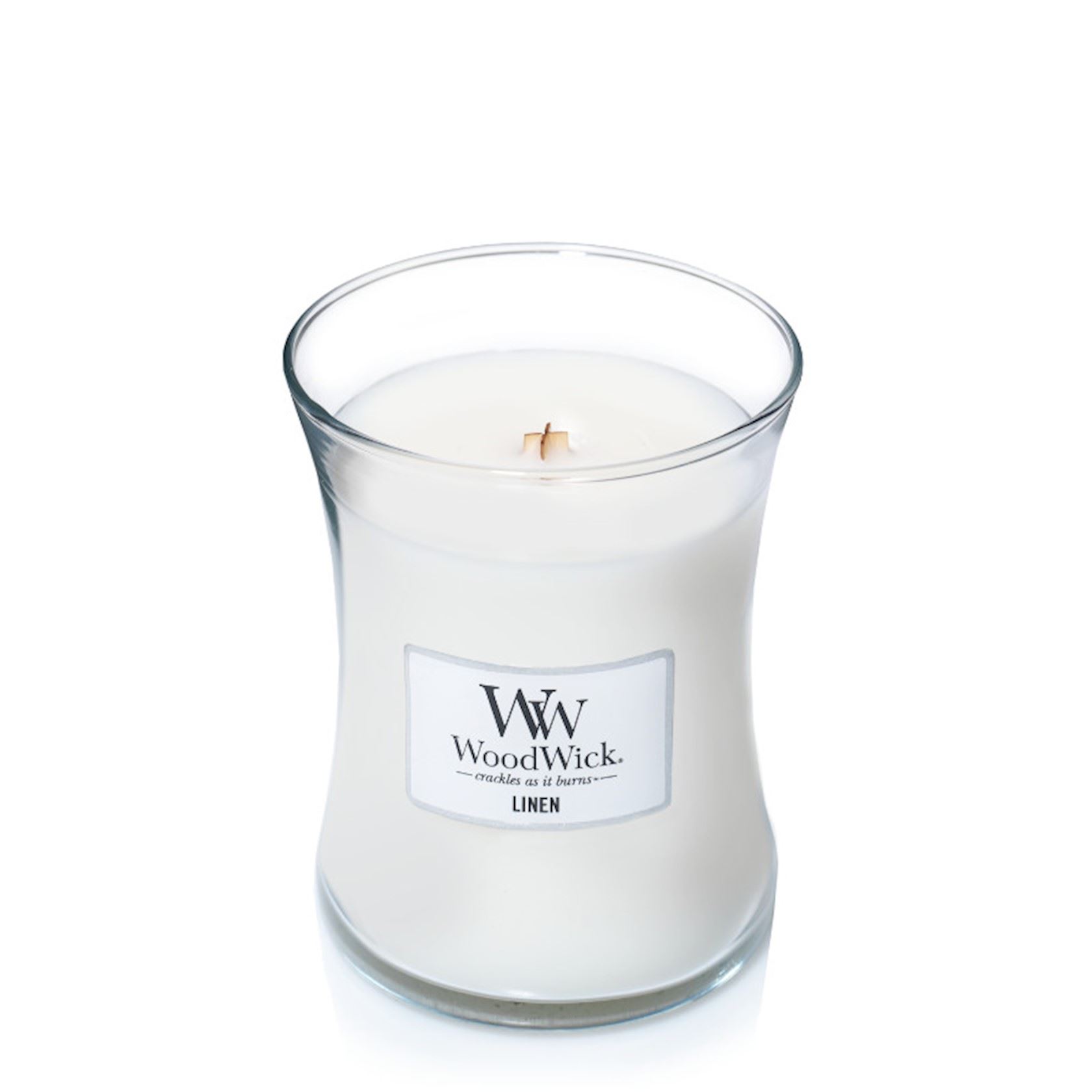 WoodWick geurkaars - Medium Hourglass - Linen afbeelding