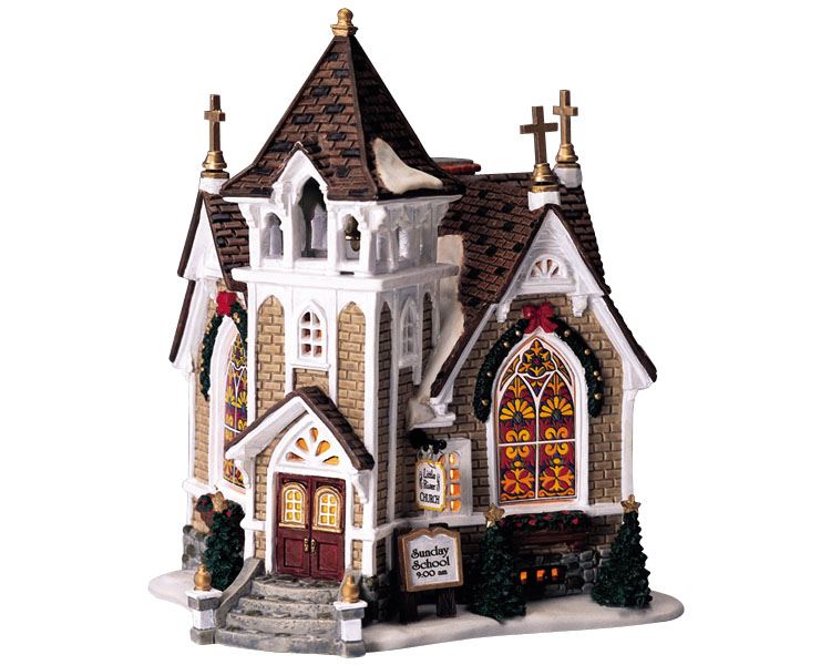 Lemax - 'Little River Church' - Verlicht gebouw - Exclusief adapter
