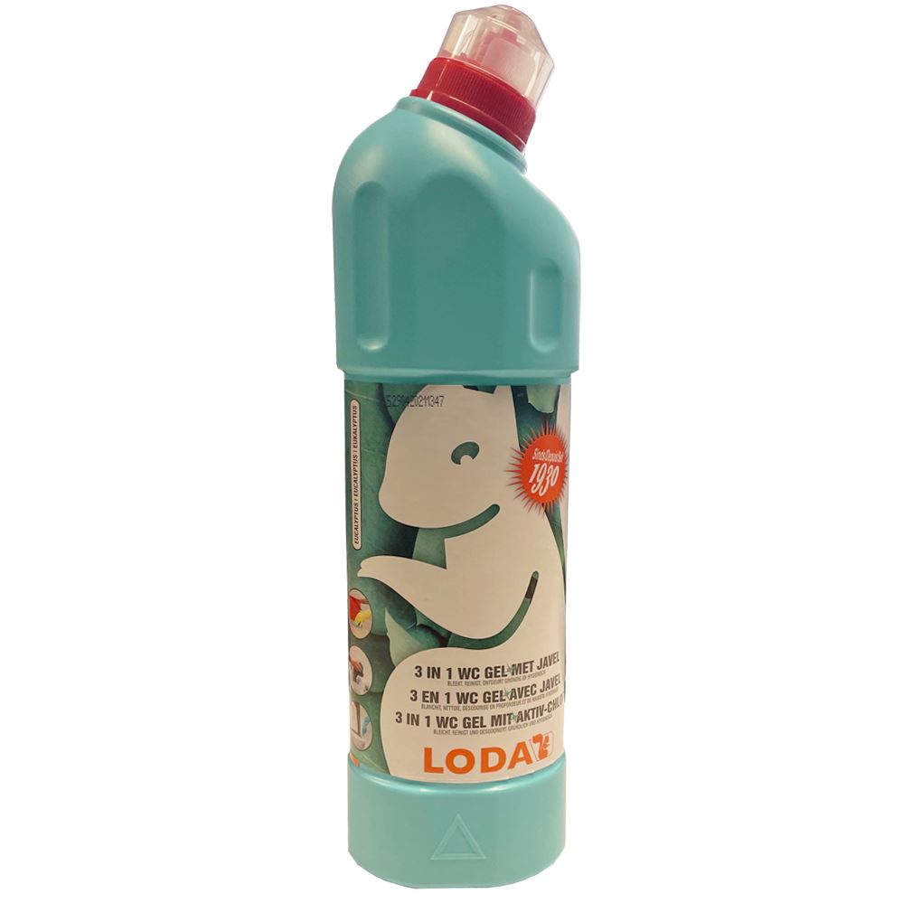 Loda WC-gel 3-in-1 eucalyptus - 750ML - Bleekmiddel afbeelding