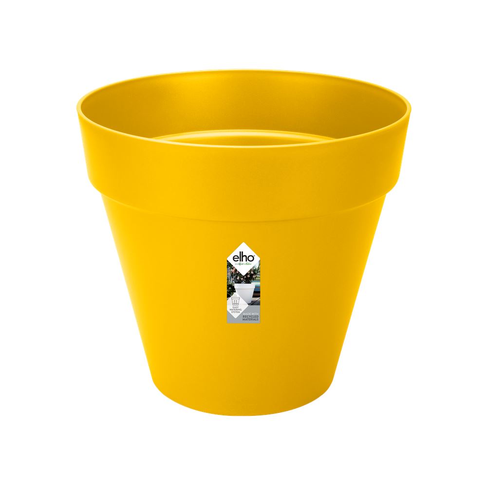 elho Loft Urban Rond Wielen 50 - Oker (Geel) -Ø 49 x H 45 cm - Ideaal voor buiten - 100% gerecycled afbeelding