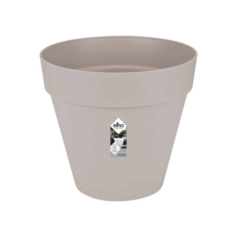 elho Loft Urban Rond Wielen 60 - Warm grijs (Grijs) -Ø 58 x H 54 cm - Ideaal voor buiten - 100% gerecycled afbeelding