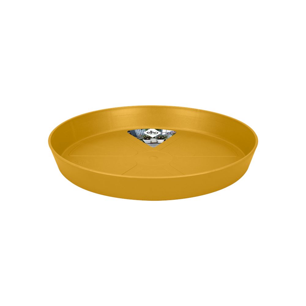 elho Loft Urban Schotel Rond 17 - Honinggeel (Geel) -Ø 17 x H 2 cm - Ideaal voor buitenpotten - 100% gerecycled afbeelding