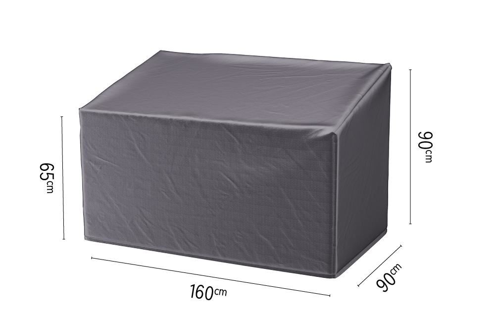 Platinum Aerocover loungebankhoes L160 x B90 x H65/90 cm - Antraciete rechthoekige ademende loungebankhoes afbeelding