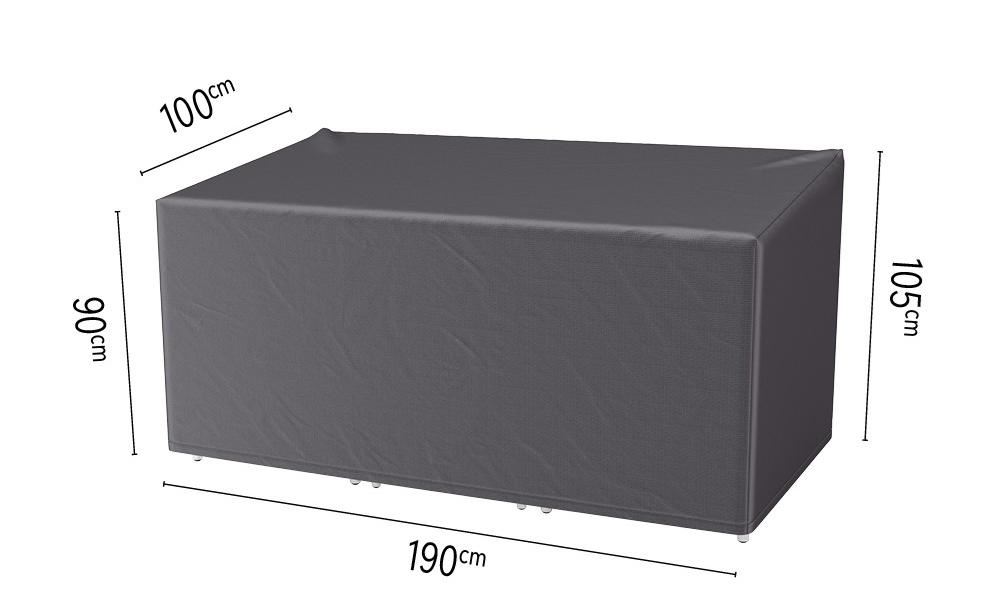 Platinum Aerocover loungestoel met hocker hoes L190 x B100 x H105/90 cm - Antraciete rechthoekige ademende loungestoelhoes afbeelding