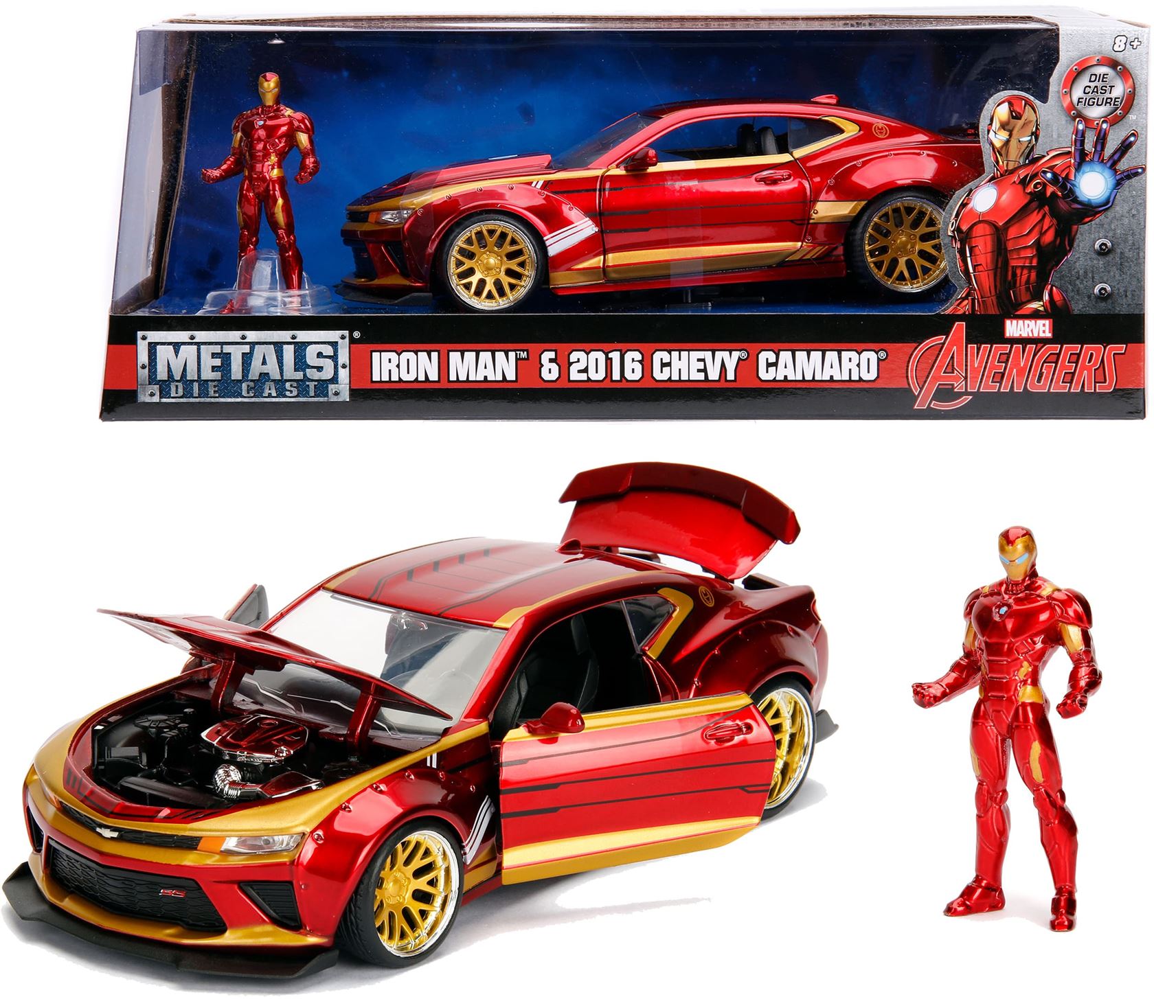 Jada Marvel Ironman 2016 Chevy Camaro SS 1:24 - Speelgoedvoertuig - Vanaf 8 jaar afbeelding