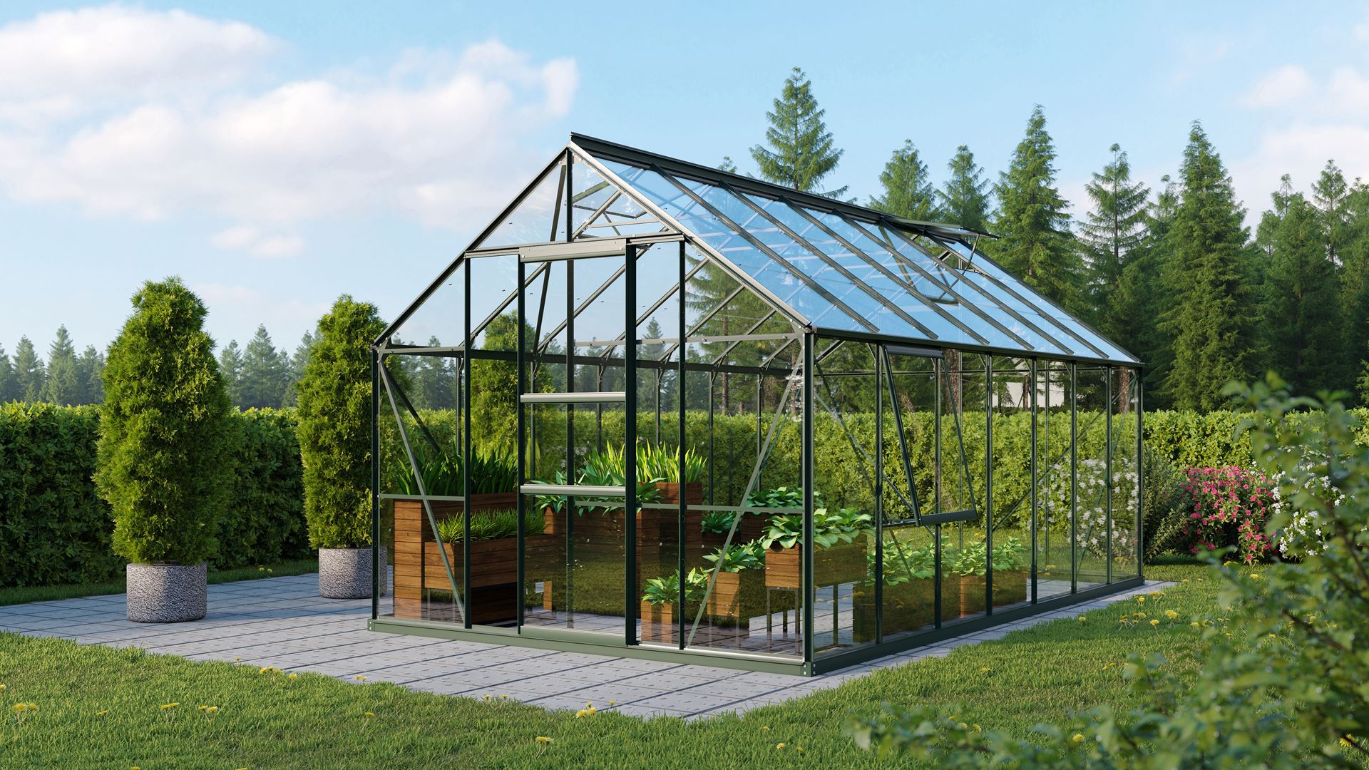 Vitavia Meridian 1 serre - 11,5m2 - Donkergroen