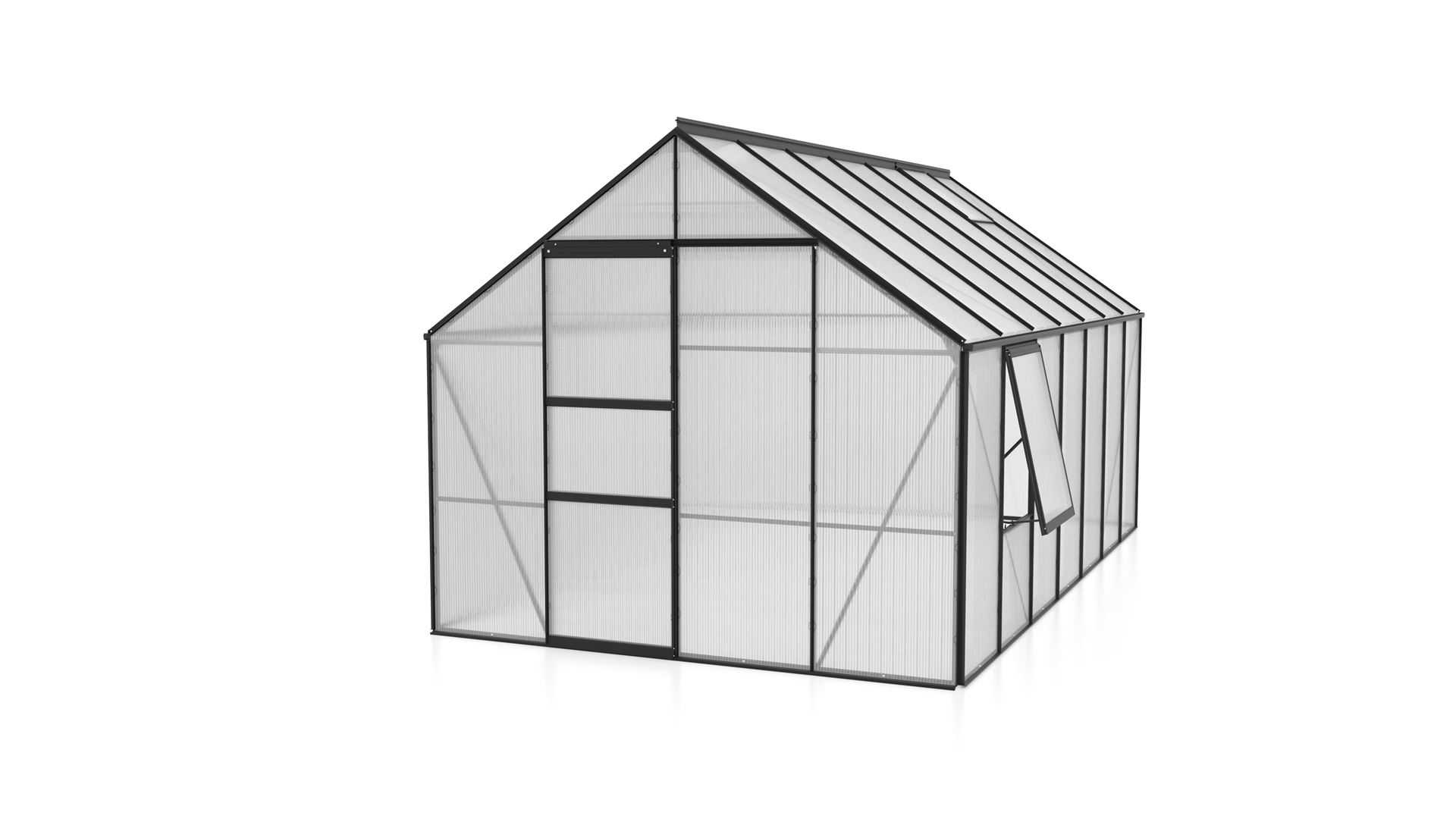 Vitavia Meridian 1 serre - 11,5m² - met 6 mm polycarbonaat - Zwart