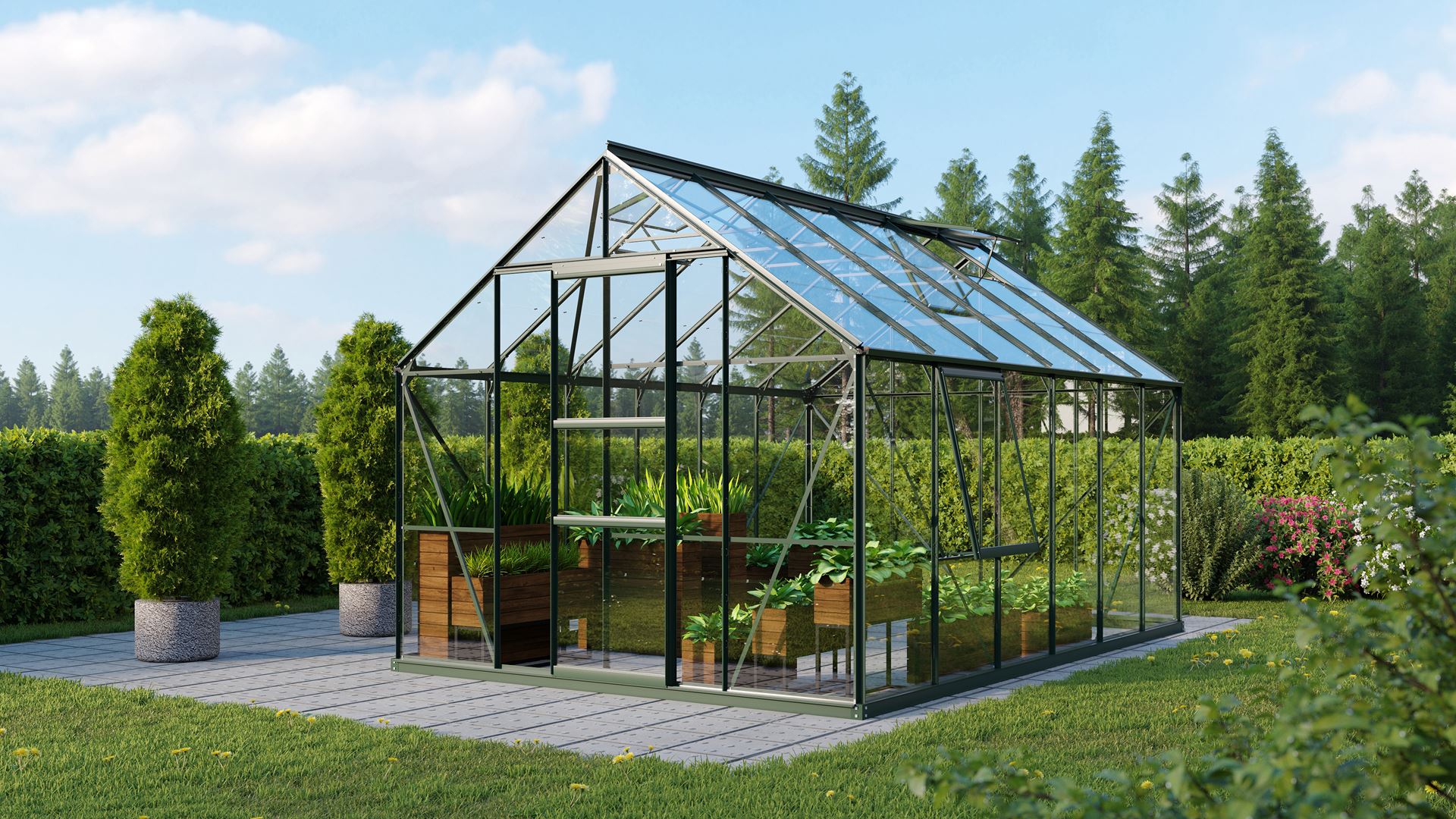 Vitavia Meridian 1 serre - 9,9m² - Donkergroen