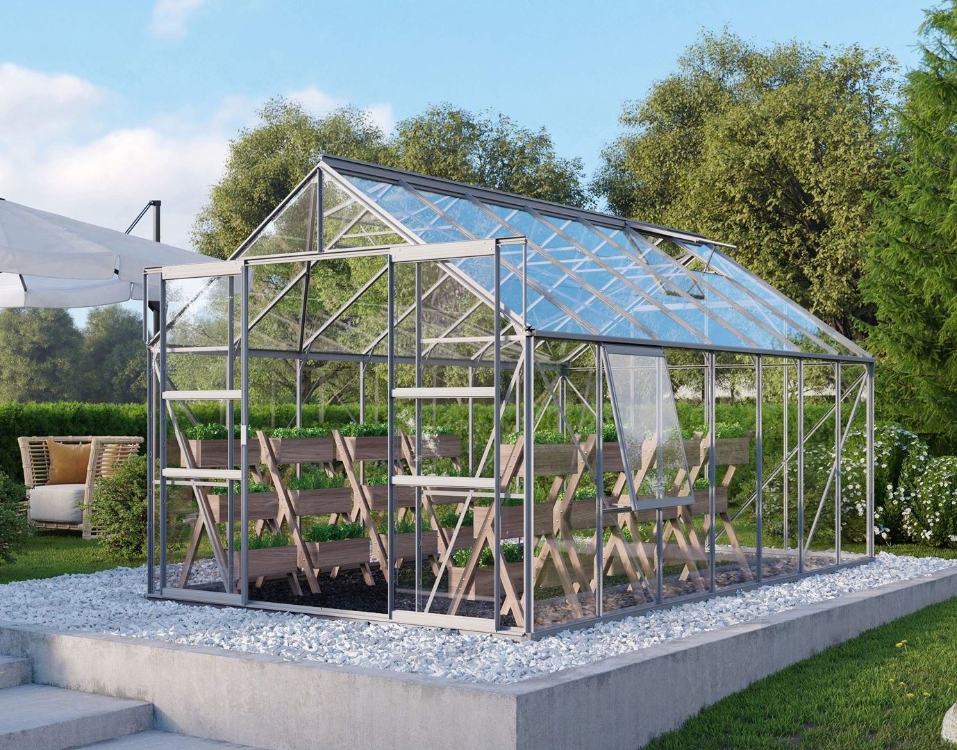 Vitavia Meridian 2 serre - 11,5m² - Aluminium afbeelding