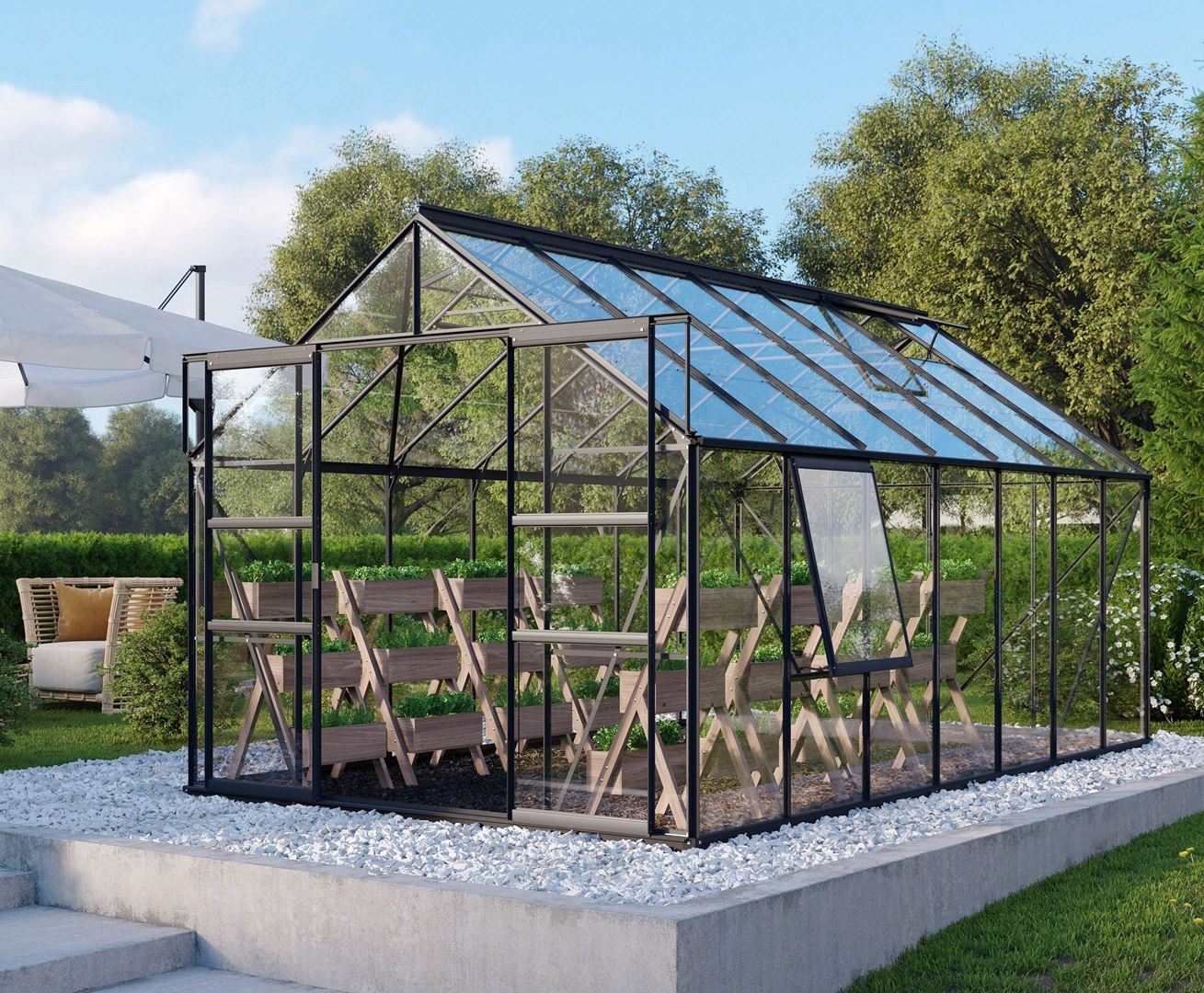 Vitavia Meridian 2 serre - 11,5m² - Zwart afbeelding