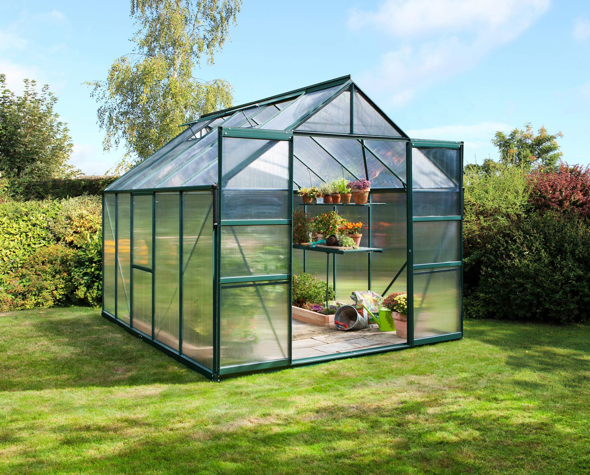 Vitavia Meridian 2 serre - 8,3m² - met 6 mm polycarbonaat - Donkergroen afbeelding