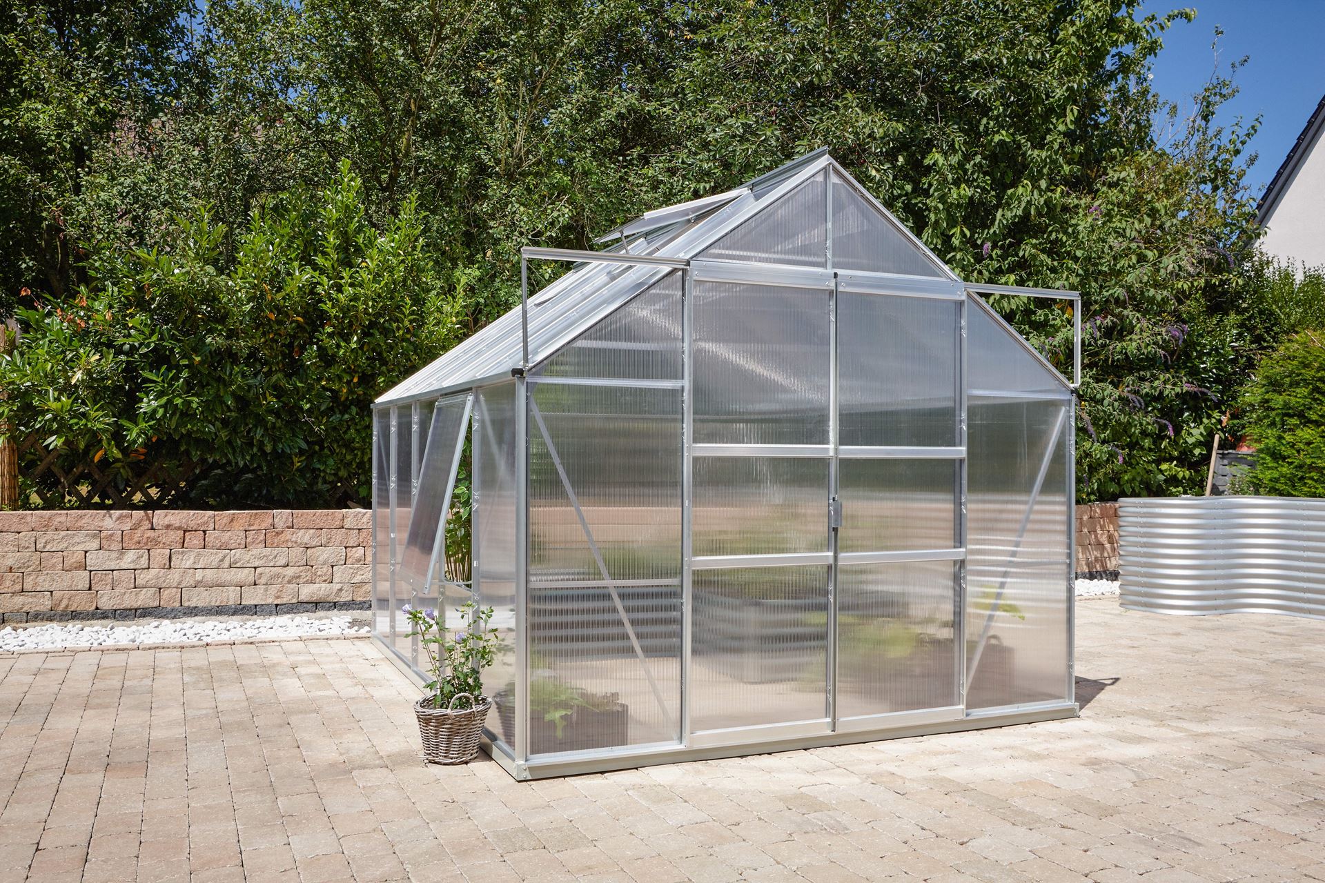 Vitavia Meridian 2 serre - 8,3m² - met 6 mm polycarbonaat - Aluminium afbeelding
