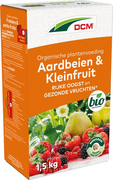 DCM meststof voor aardbeien & kleinfruit – 1,5 kg – voor 20 m² – bio