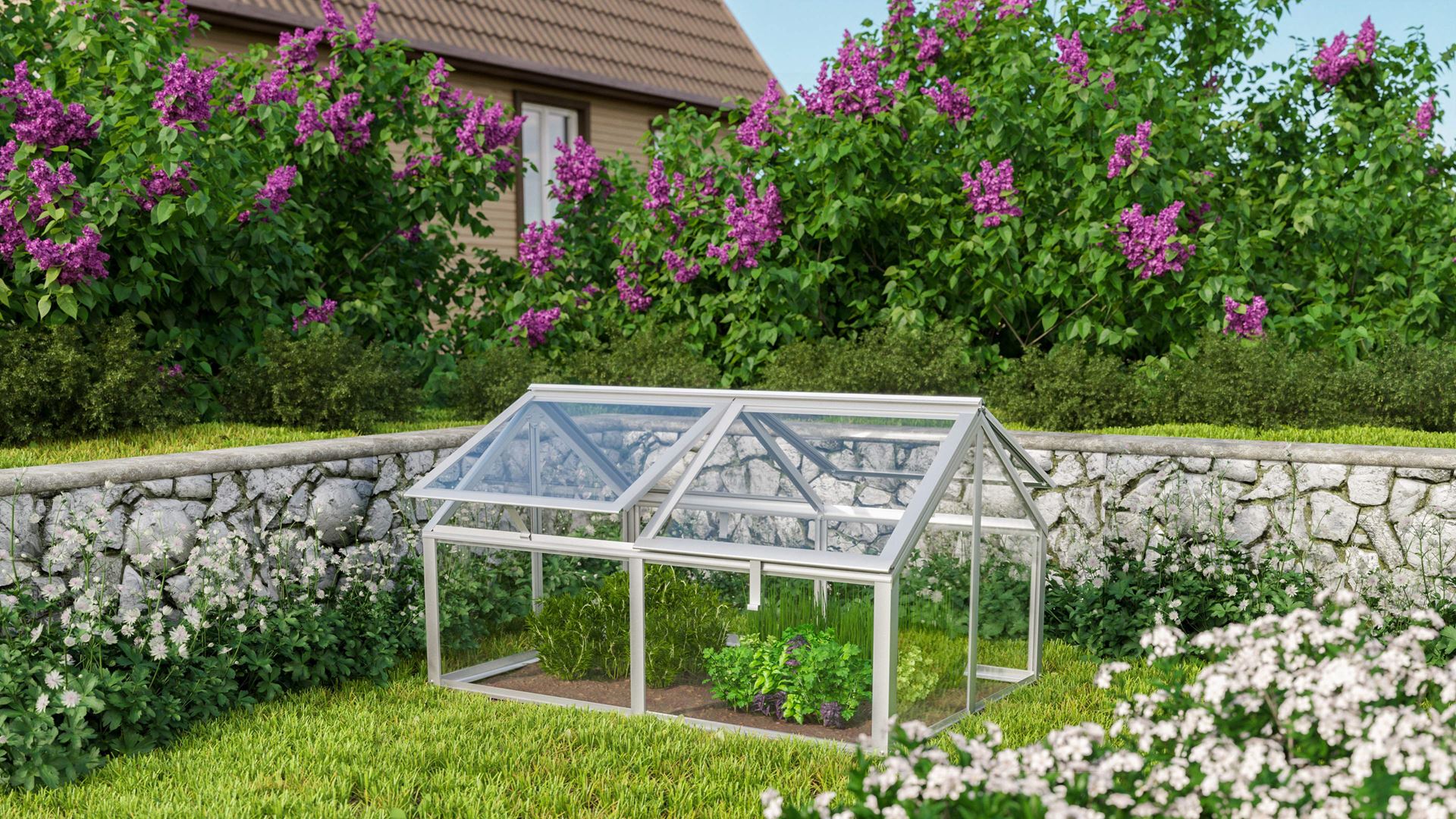 Vitavia kweekbak met veiligheidsglas - Gamma - 1,05m² - Aluminium afbeelding