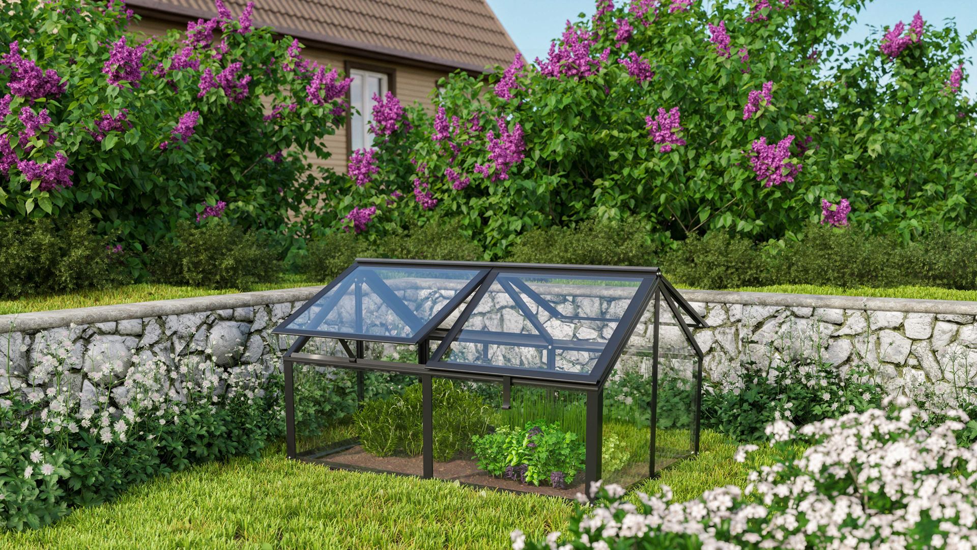 Vitavia kweekbak met veiligheidsglas - Gamma - 1,05m² - Zwart afbeelding