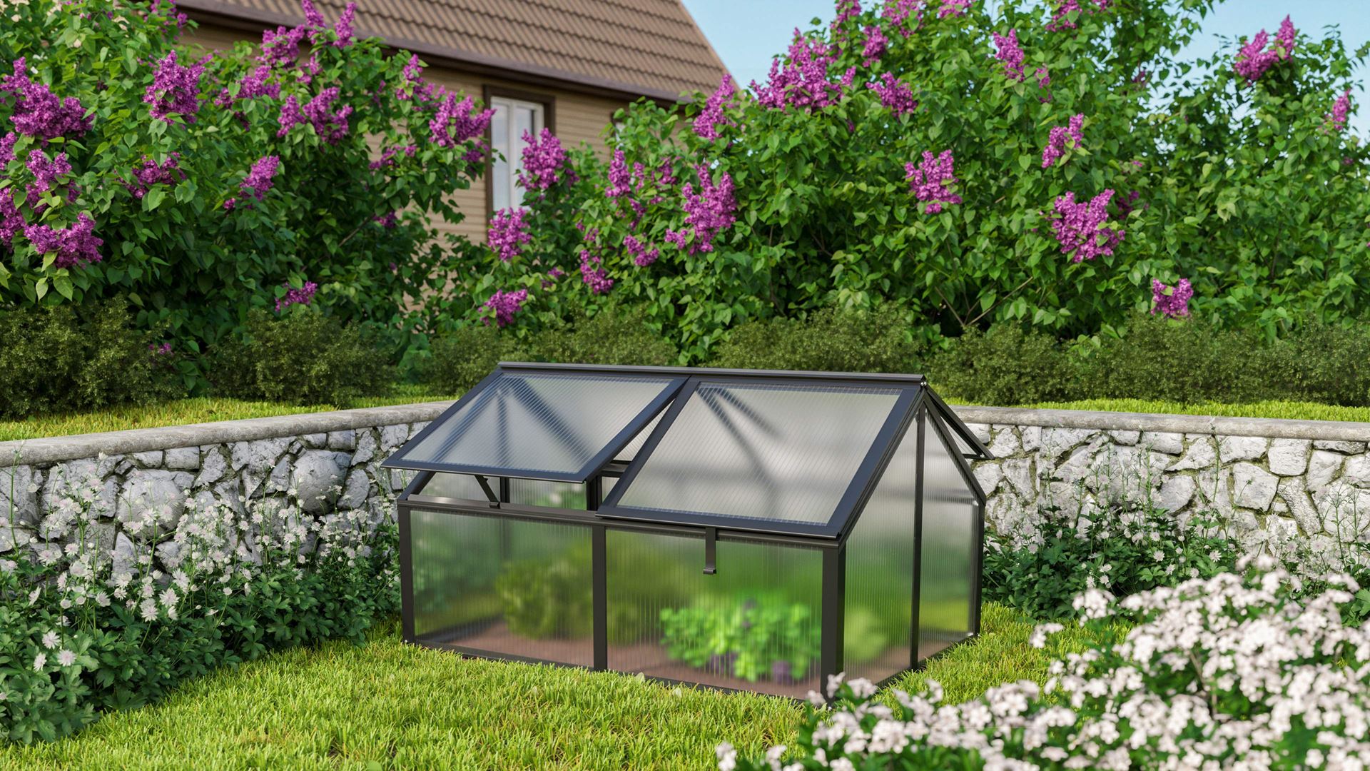 Vitavia kweekbak met polycarbonaat - Gamma - 1,05m² - Zwart afbeelding