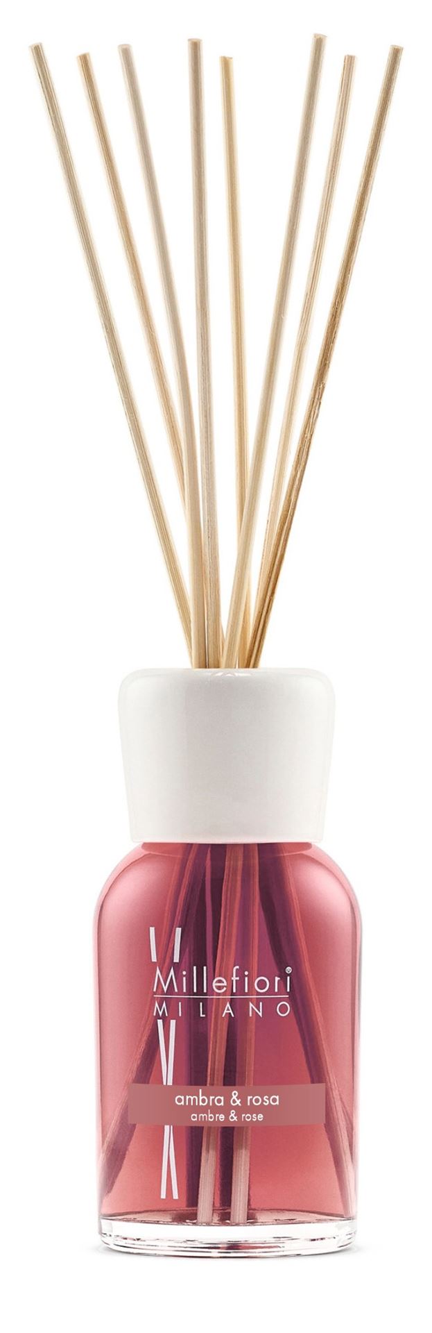 Millefiori Milano diffuser met geurstokjes 250 ml - Ambra&Rosa afbeelding