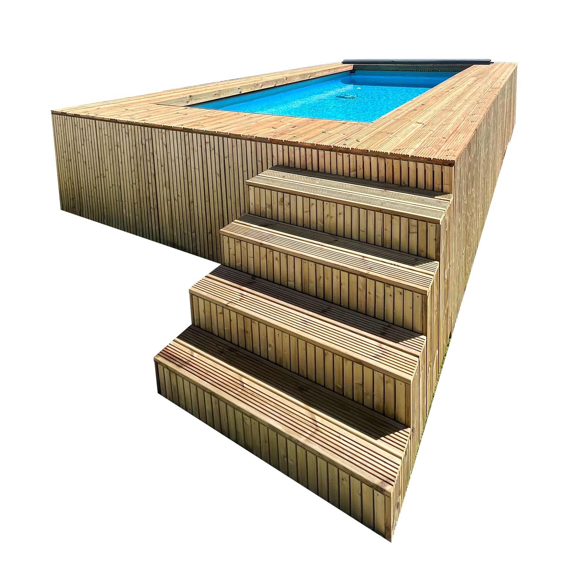 Simpool 4 - premium houten gesloten trap - B1396 x H1122 x D1454 mm afbeelding