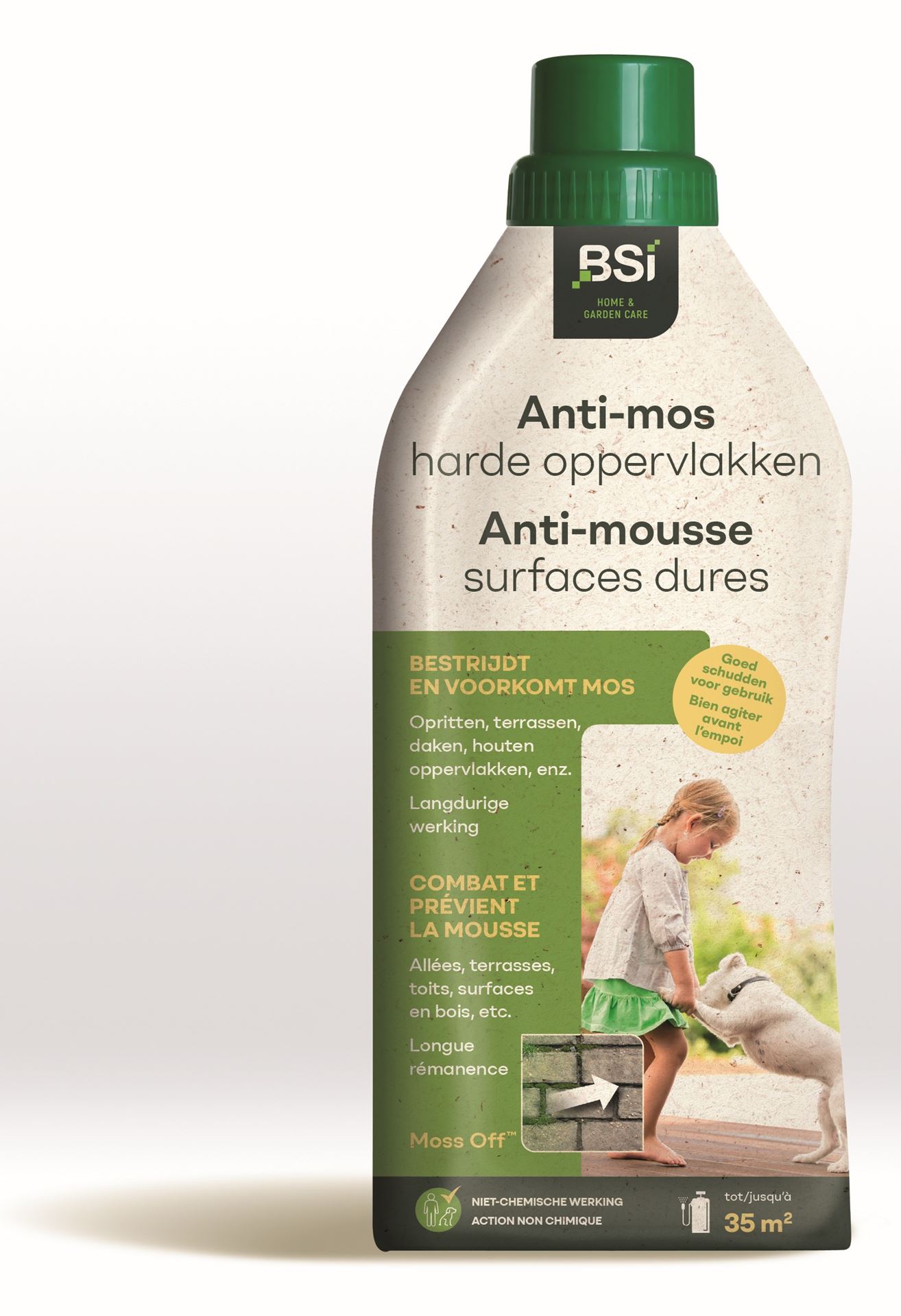 BSI Moss OFF anti-mos voor harde oppervlakken 1L - Bestrijdt en voorkomt mos op natuurlijke wijze afbeelding