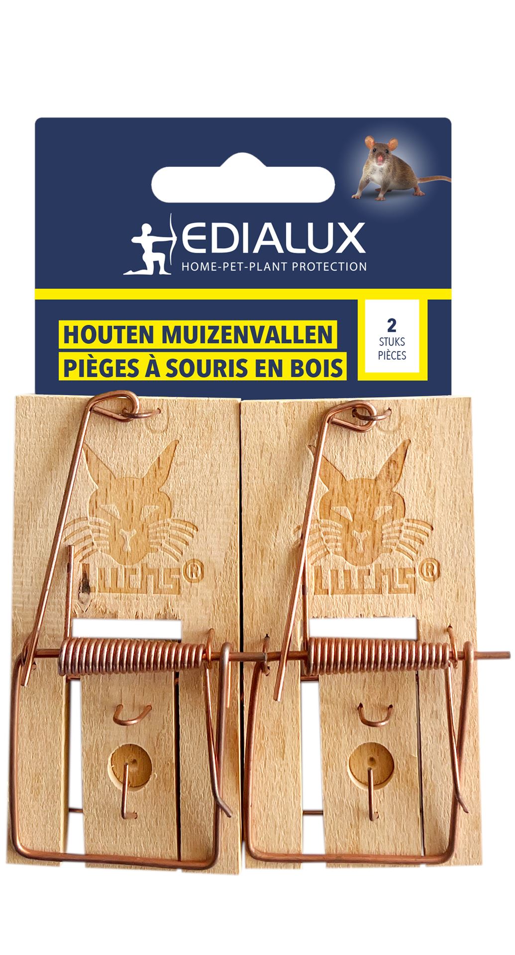Edialux houten klassieke muizenvallen - 2 stuks afbeelding