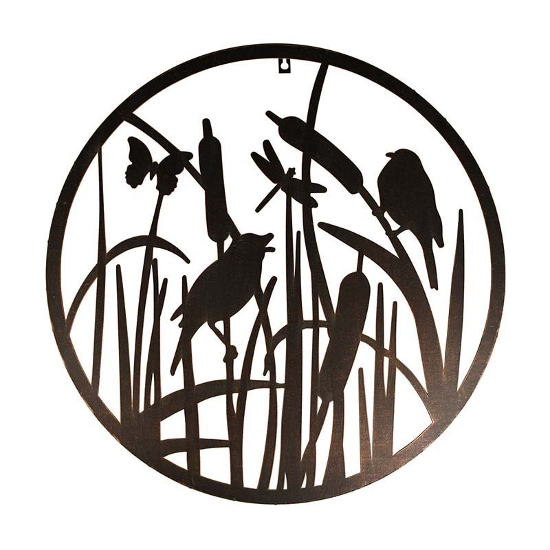 Esschert Design muurdecoratie vogels - Metaal -Ø60 cm - Tuindecoratie afbeelding