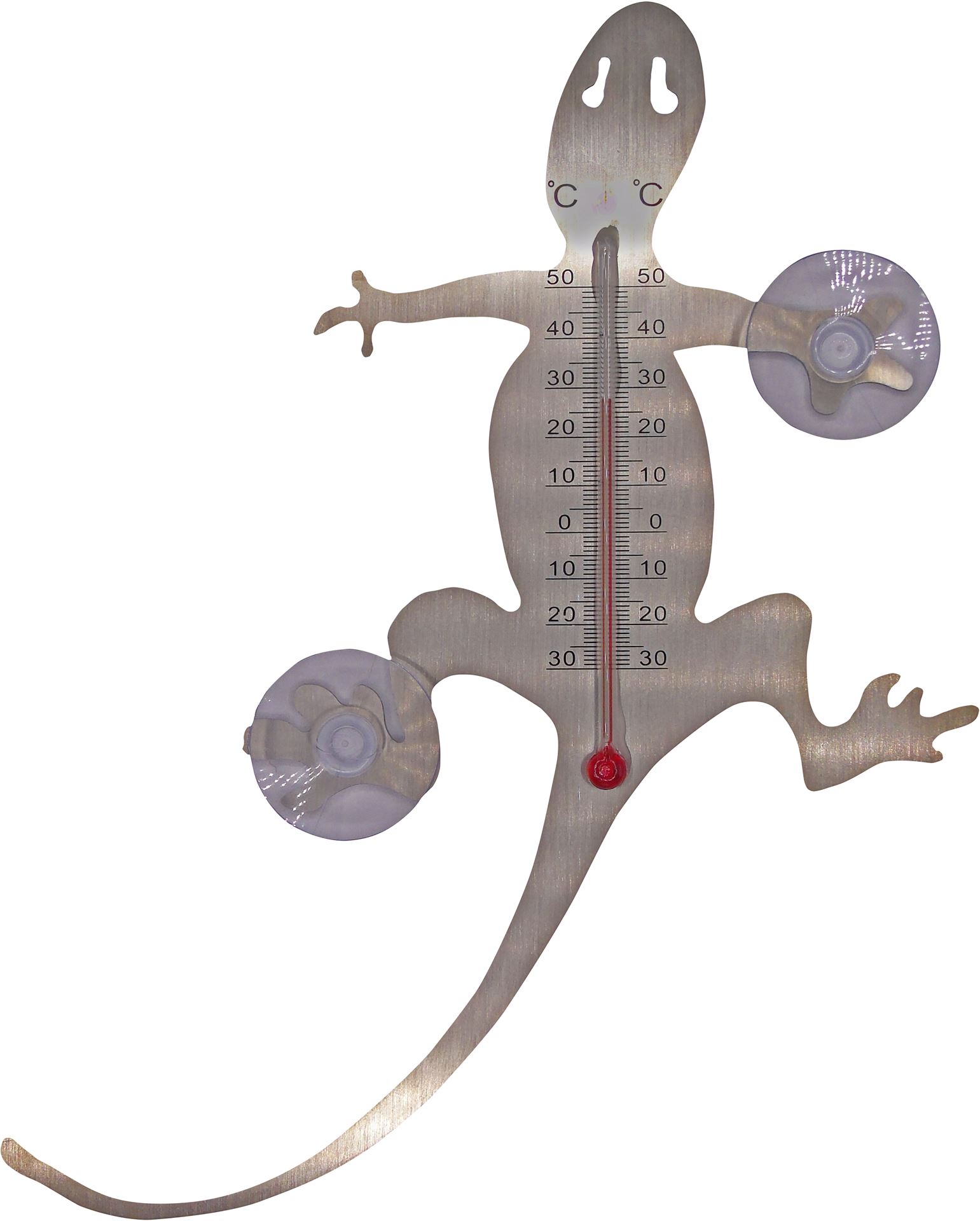 Nature thermometer Salamander rvs met zuignappen afbeelding