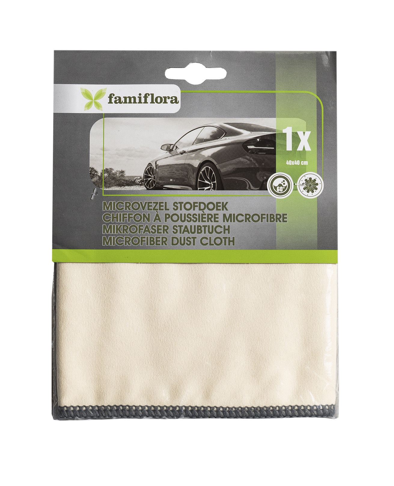 Famiflora microvezel suede stofdoek - 40 x 40 cm - 200 gr/m² -  Verzorging van auto interieur - Dashboard doekje afbeelding
