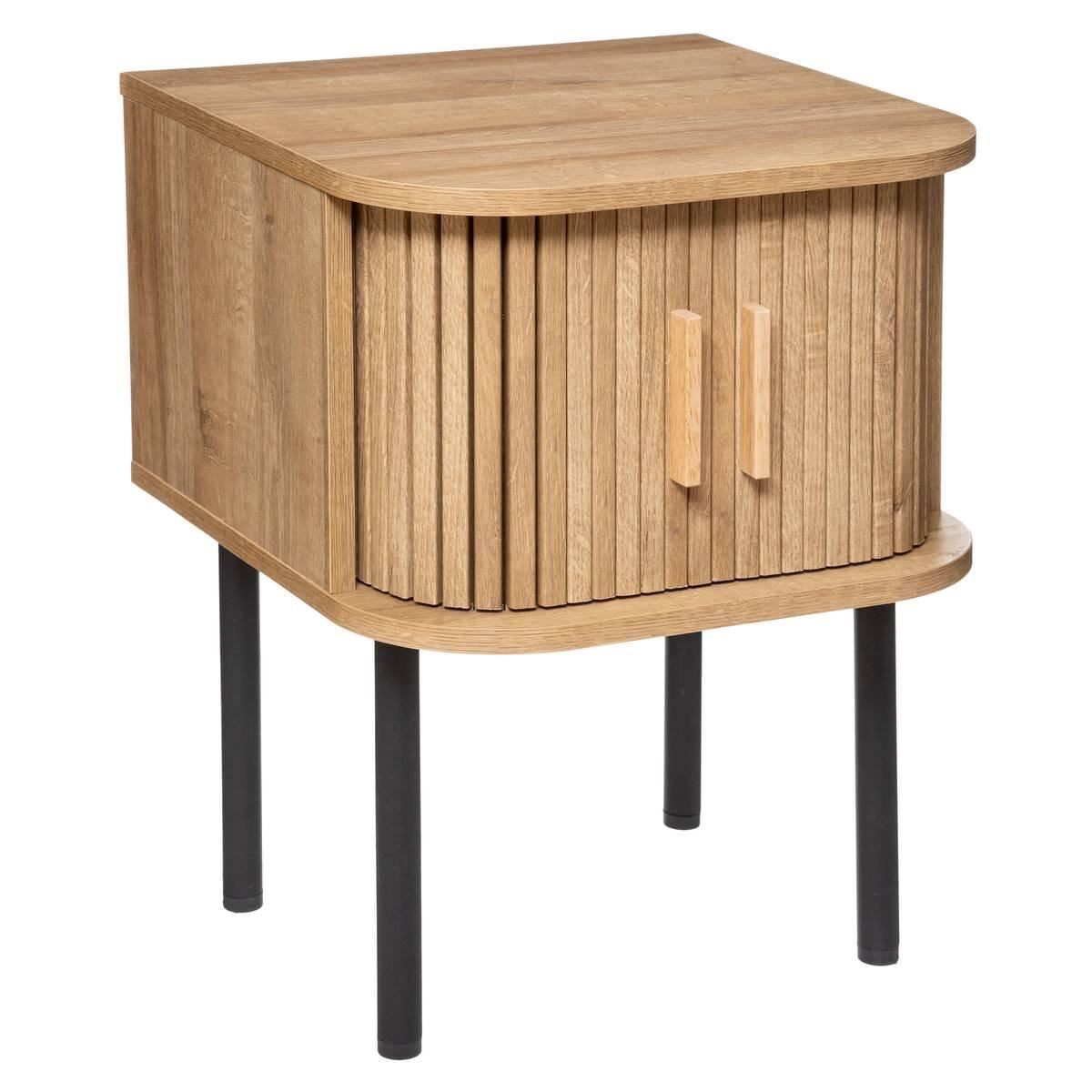 Atmosphera Colva Nachtkastje - 2 Deuren - Houteffect - 40 x 40 x 53 cm