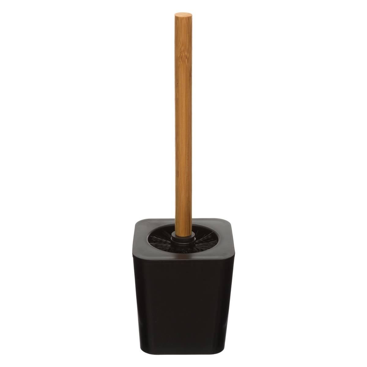 5Five Natureo Toiletborstel met houder - Bamboe/Zwart - 45 cm