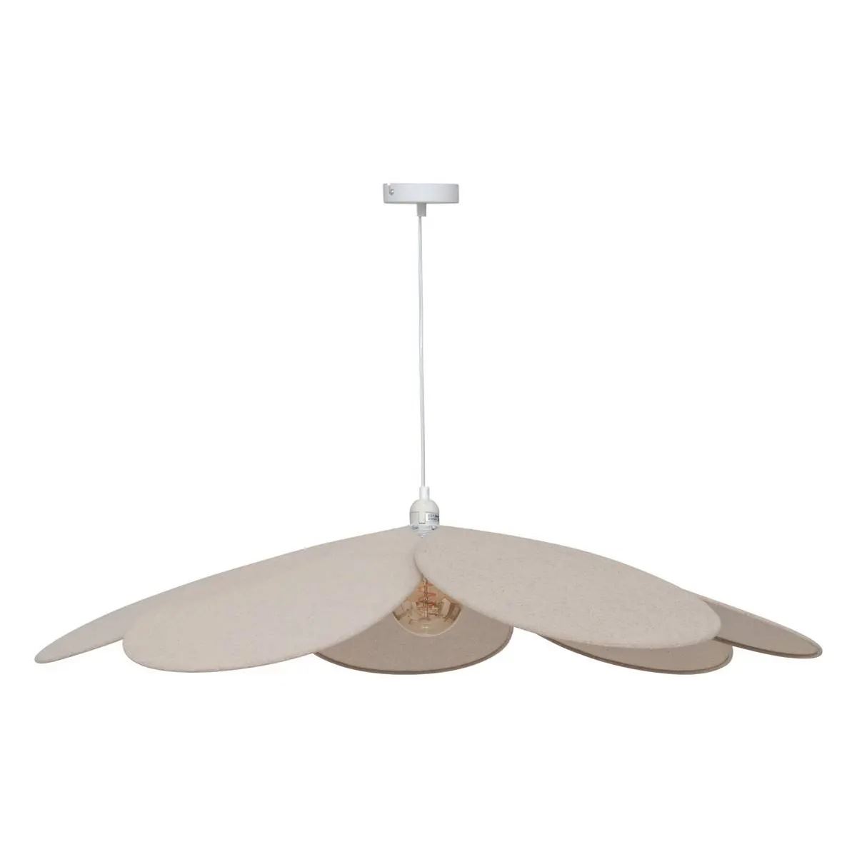 Atmosphera Naya Hanglamp– Bloemvorm – Beige – Ø100 cm – Linnen – E27 – Boho&Elegant afbeelding
