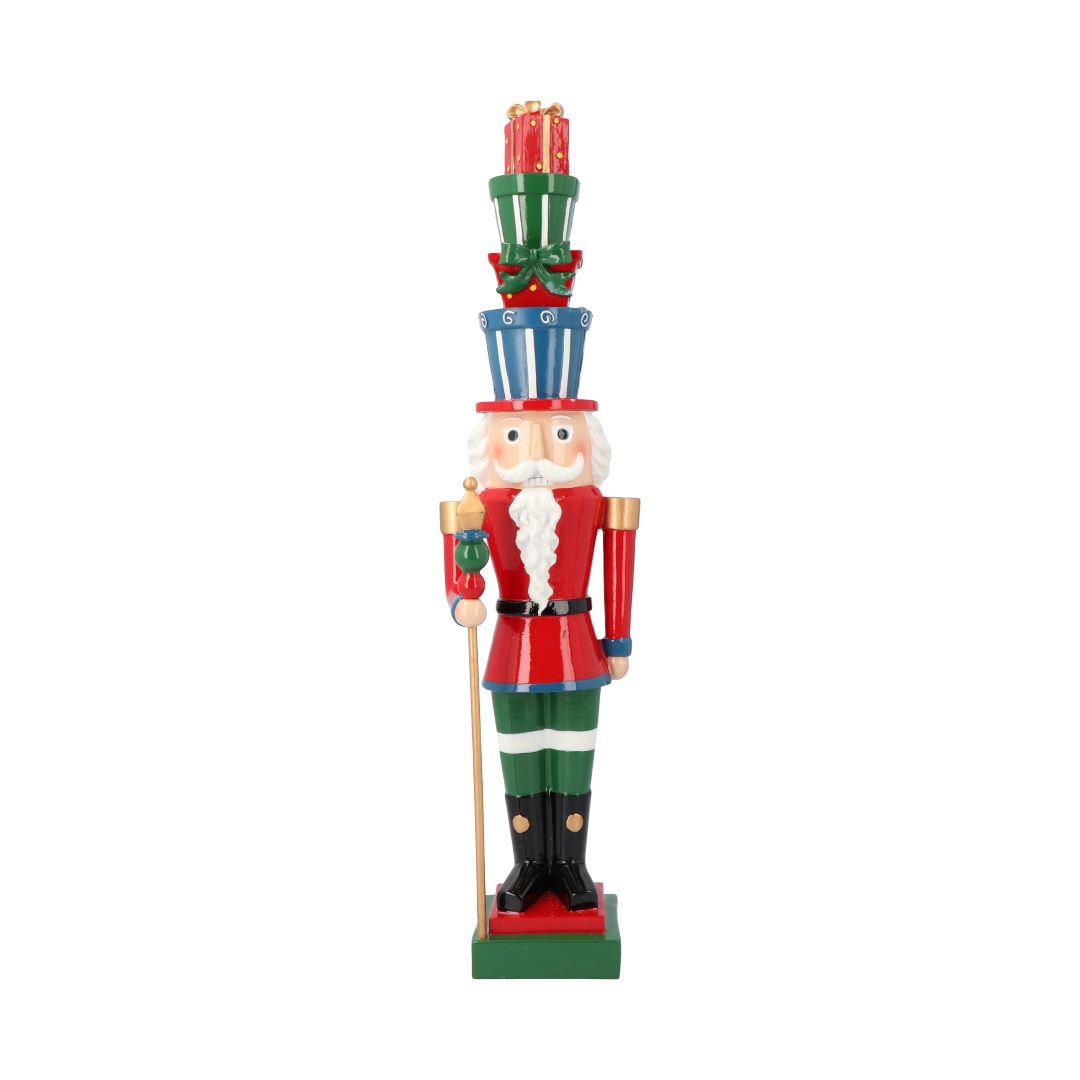 Timstor notenkraker met cadeautjes - rood, groen&blauw - 51 cm afbeelding
