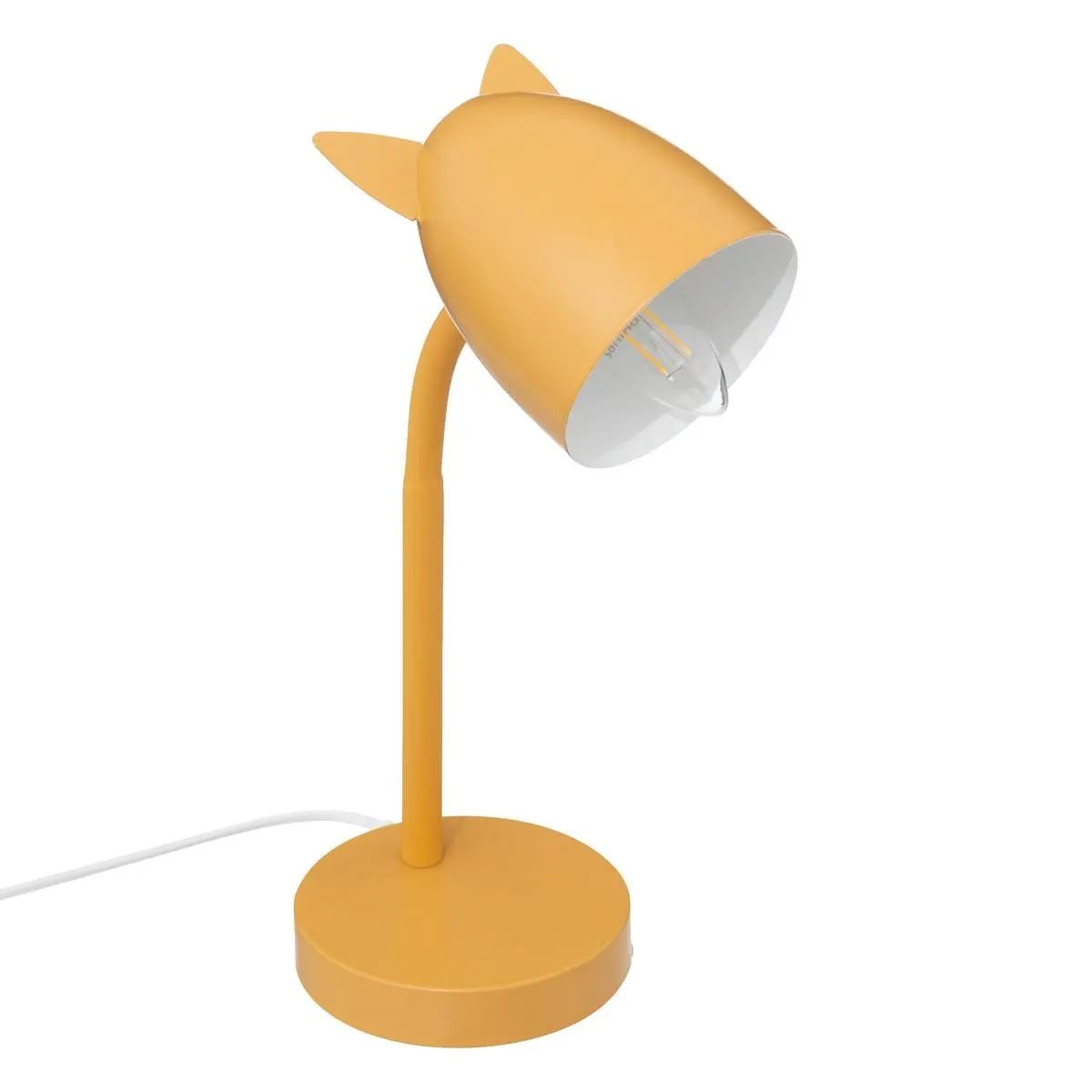 Atmosphera Kinderkamer Tafellamp– Met Oortjes – Okergeel Metaal – 18x12,5x31 cm – Bureaulamp – E14 Fitting afbeelding