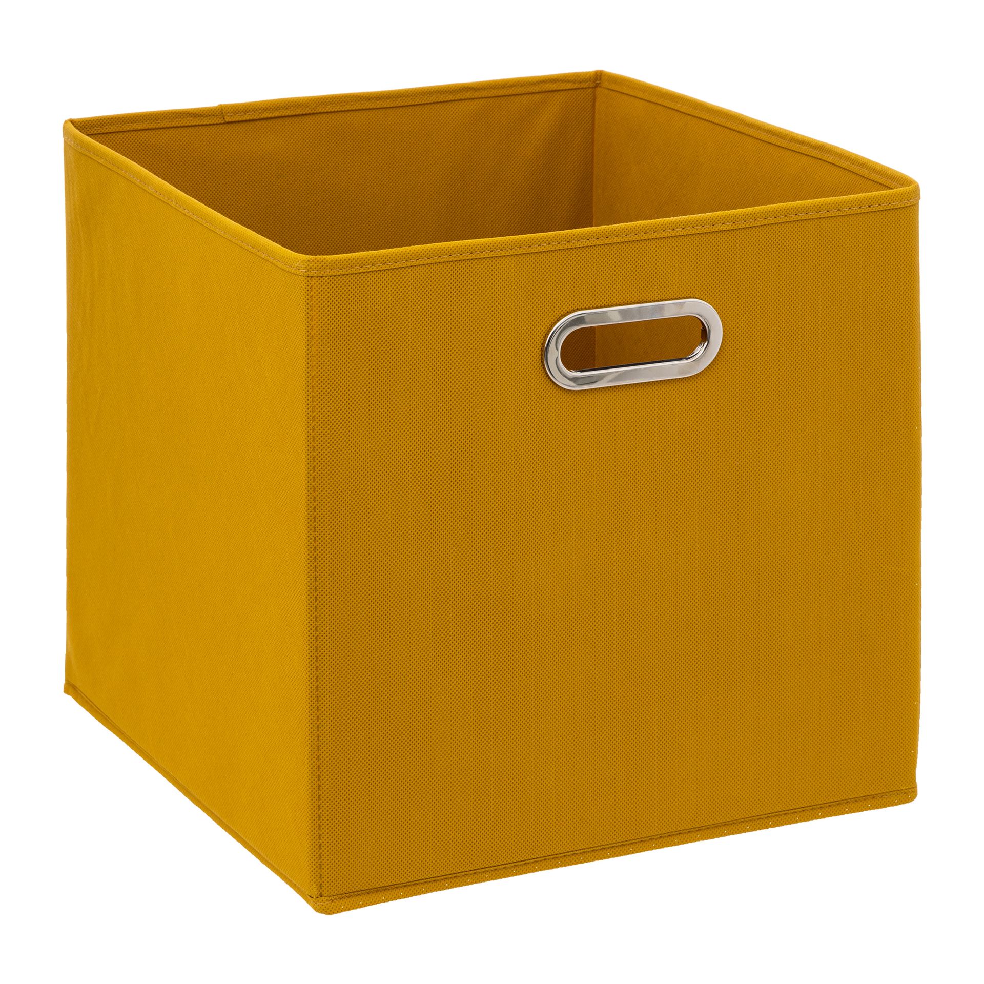 5Five linnen opbergdoos - 31x31x31 cm - Mosterdgele mand afbeelding