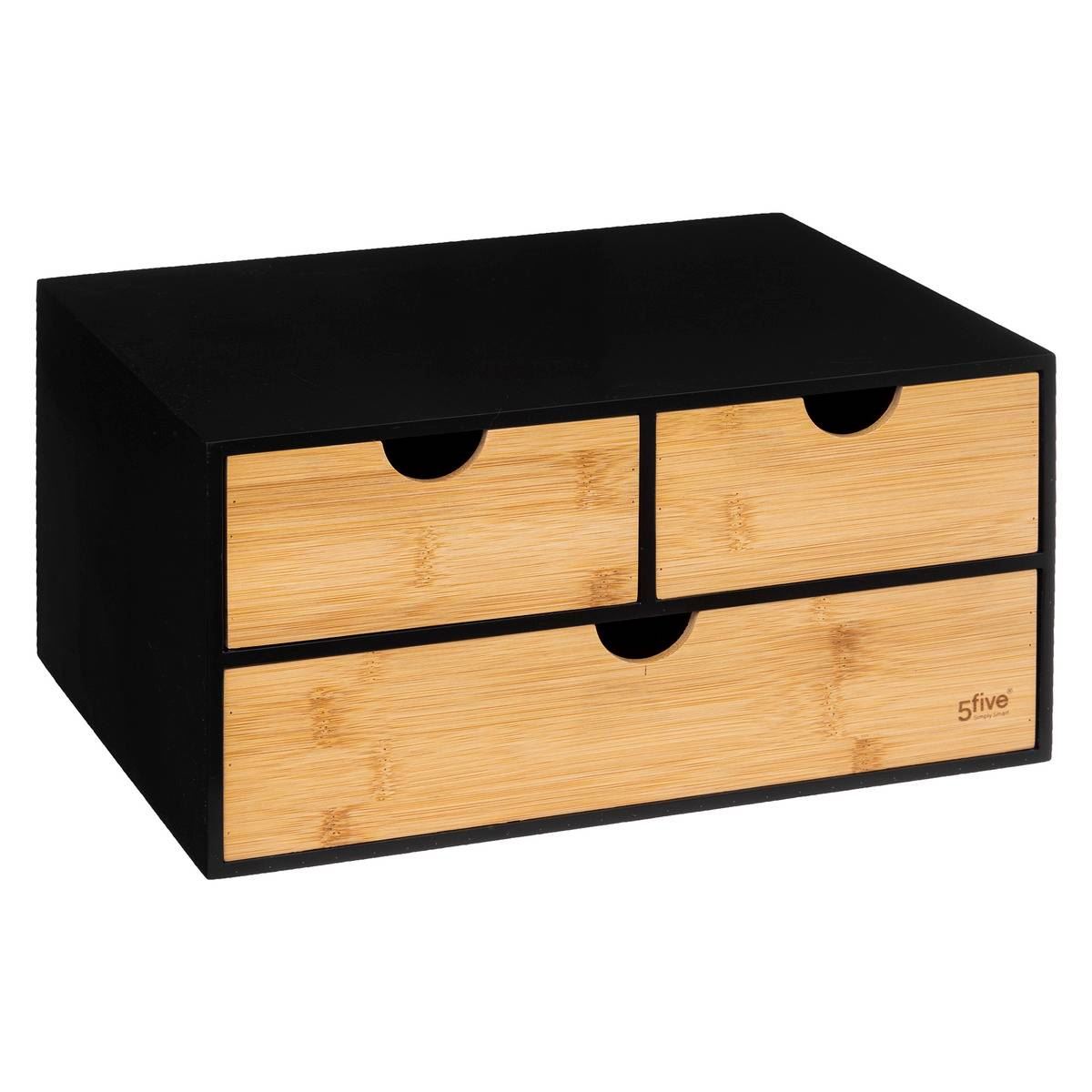 Zwart Bamboe Bureau Organizer afbeelding