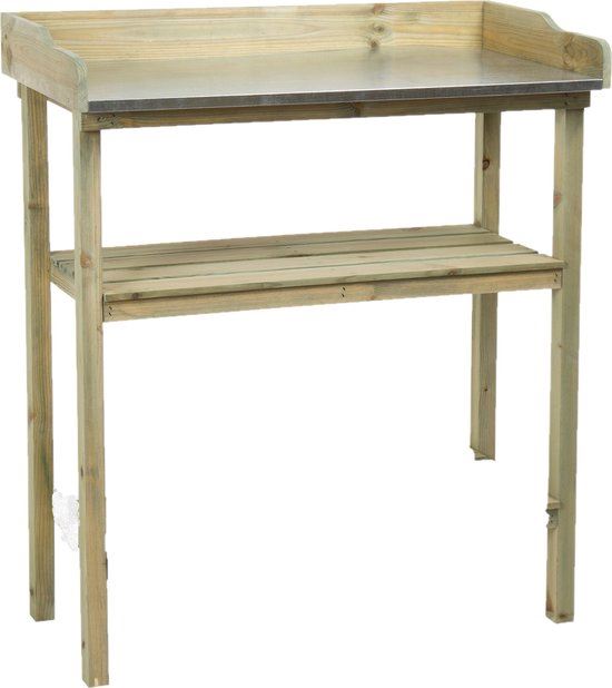 Hermie oppottafel met zinken blad - 83cm x 40cm x 85cm afbeelding