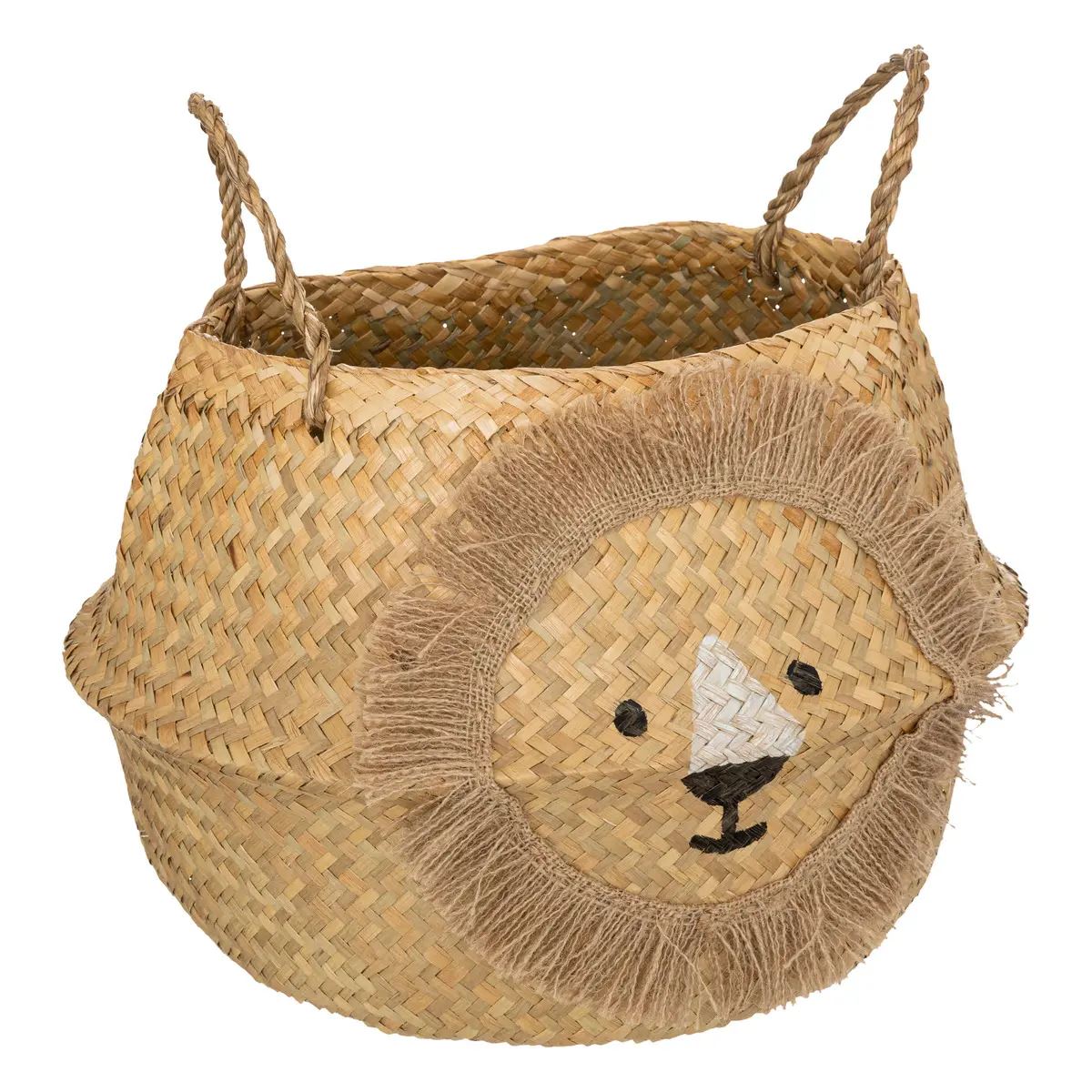 Atmosphera Kids opbergmand - Leeuw -Ø 35 cm - Rieten opbergtas afbeelding