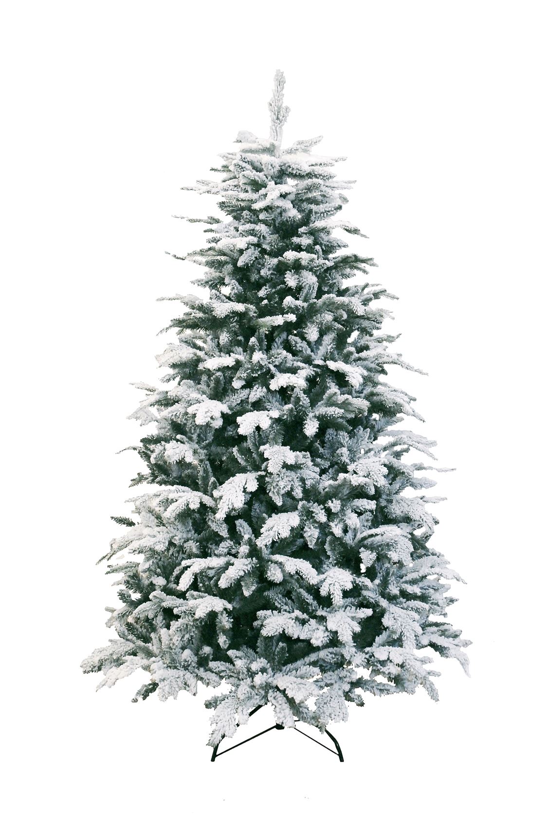 Oslo Snow Pine kunstkerstboom - 180 cm - groen -Ø 104 cm - 1.649 tips - besneeuwd - metalen voet afbeelding