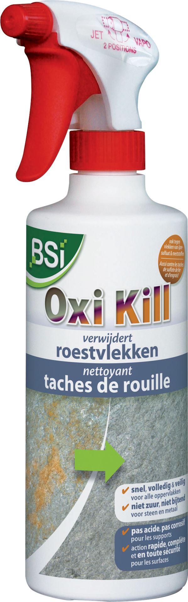 BSI Oxi kill Roestverwijderaar - 500ml - Anti-roest middel voor vlekken op metaal - tegels - terrassen en paden afbeelding