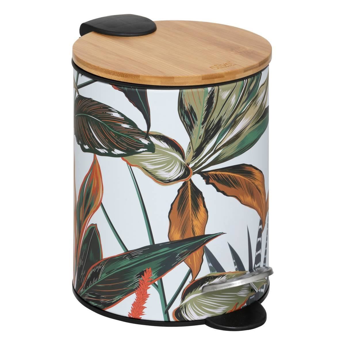 5Five Palawan Pedaalemmer - Bloemmotief Multicolor - 3 Liter