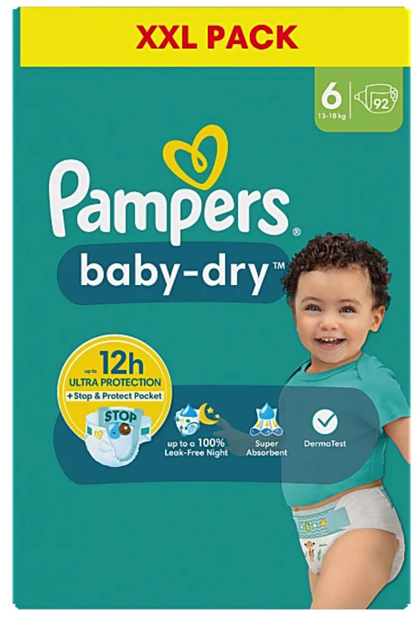 Pampers Baby-Dry luiers - Maat 6 (13-18 kg) - 92 stuks