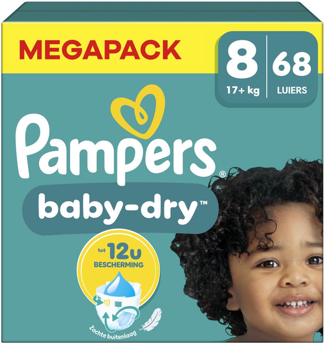 Pampers Baby-Dry luiers - Maat 8 - 68 luiers (17+ KG) afbeelding