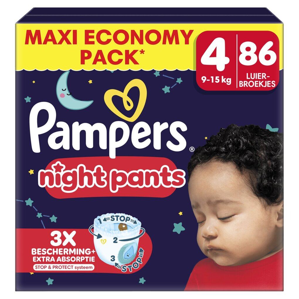 Pampers Baby-Dry Night Pants - Maat 4 - 86 luierbroekjes afbeelding
