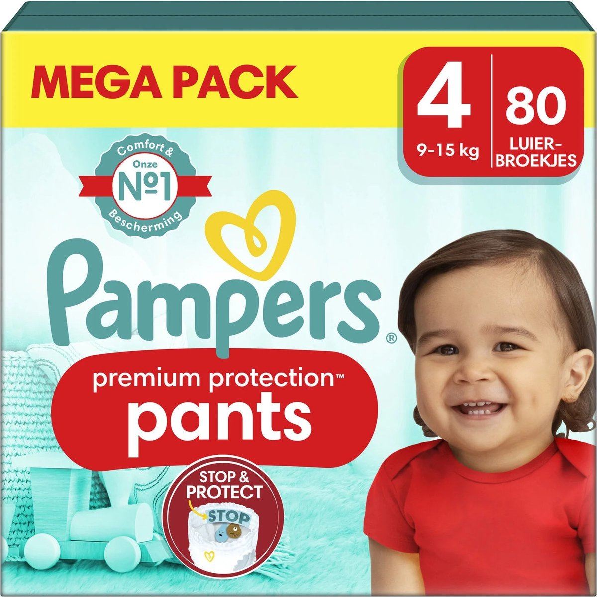 Pampers Premium Protection Pants luierbroekjes - Maat 4 (9 - 15 kg) - 80 stuks
