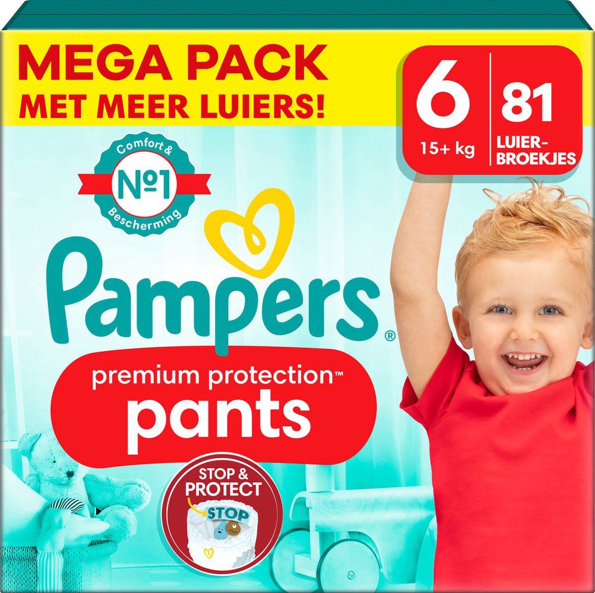 Pampers Premium Protection Pants - Maat 6 -  81 luierbroekjes (15+kg) afbeelding