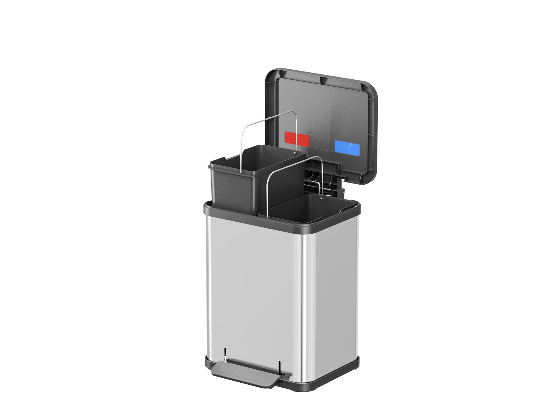 Hailo hailo oko duo plus m - (4*) inox - Huisafval - 33x32x43cm - roestvrij staal / kuntstof - 11 liter (2 + 9L)