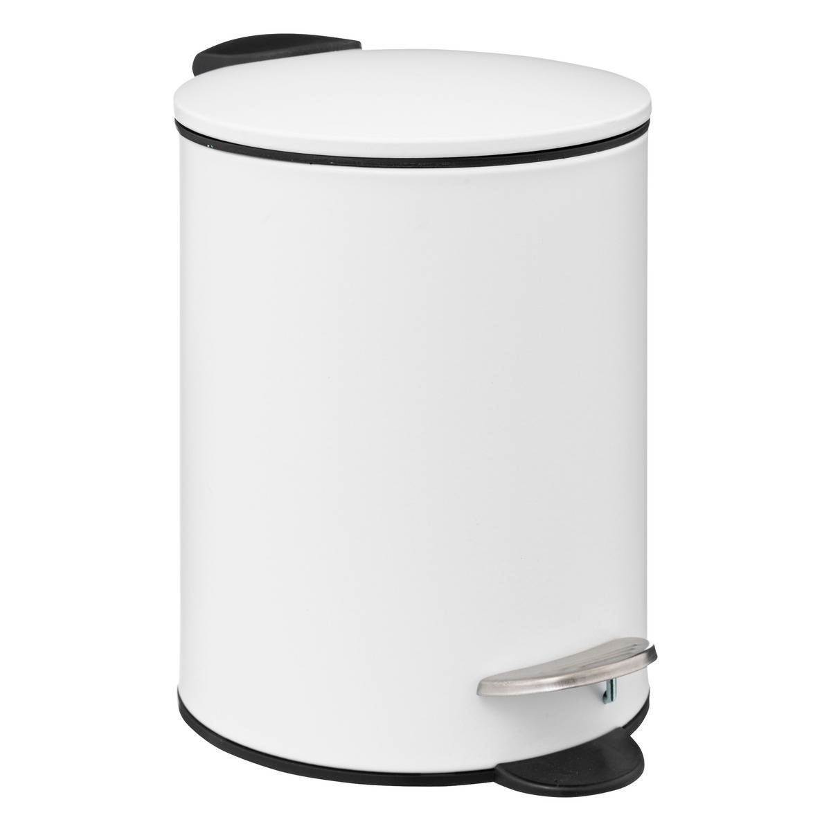 Kleine vuilnisbak'Colorama'Metaal 3L - Pedaalemmer Wit - Afvalbak met softclose - dia.17 x h25cm afbeelding