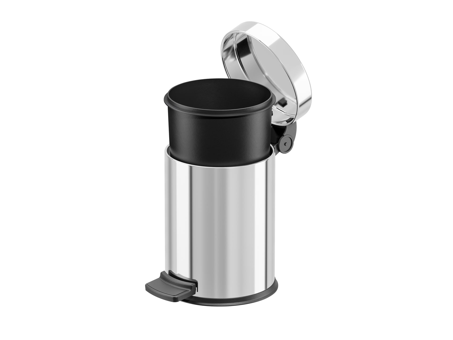 Hailo hailo solid s - (3*) inox - Afvalbak - 18x18x27cm - roestvrij staal / kunststof - 4 liter afbeelding