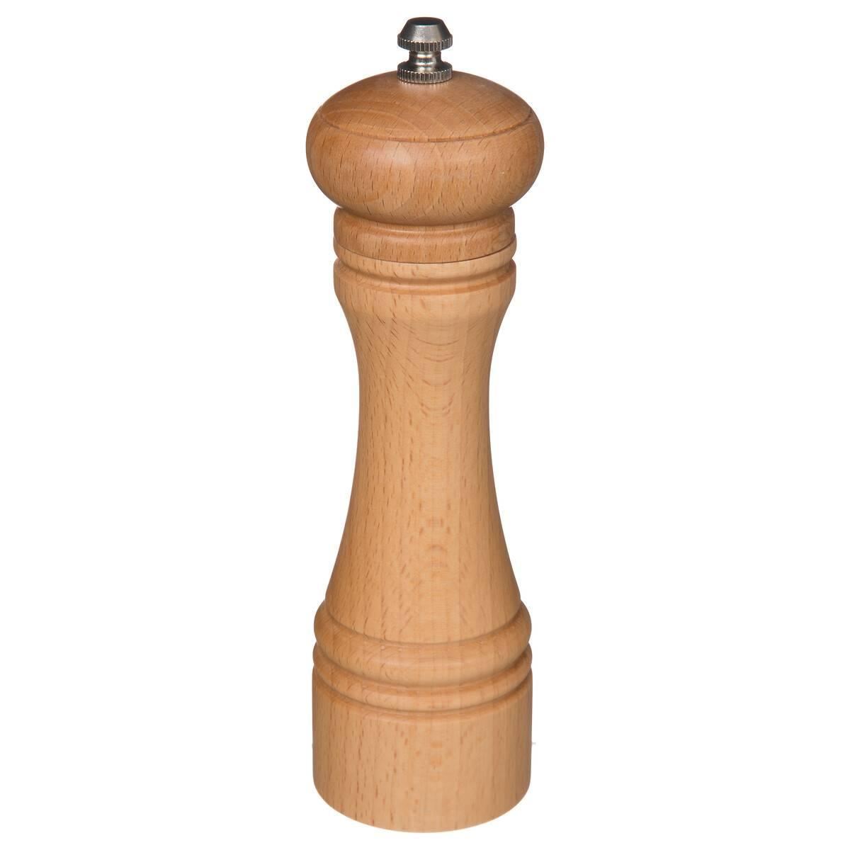 5Five Houten Peper- en Zoutmolen – Beige – 22 cm – Verstelbaar Maalsysteem