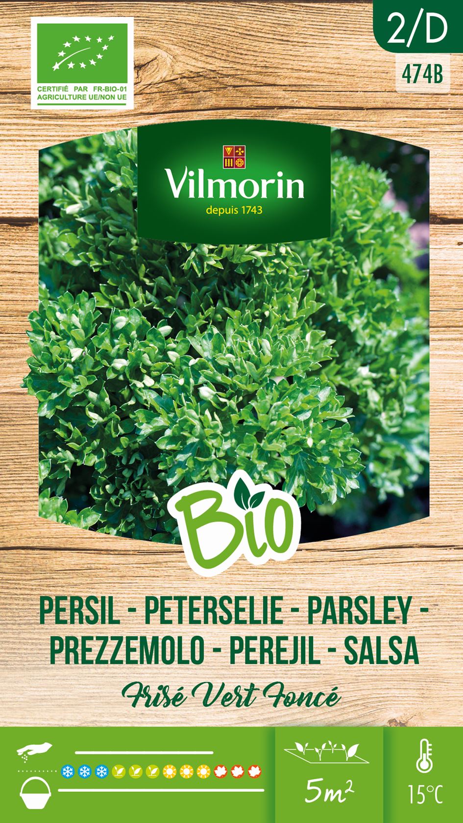Vilmorin Peterselie zaden - Frisé vert foncé - Bio afbeelding